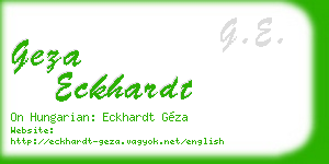 geza eckhardt business card
