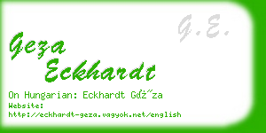 geza eckhardt business card